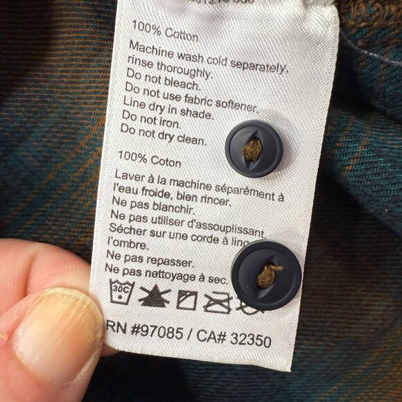 Outdoor Research Flannel Shirt Men 2XL Orange Blue Plaid - Picture 7 of 14